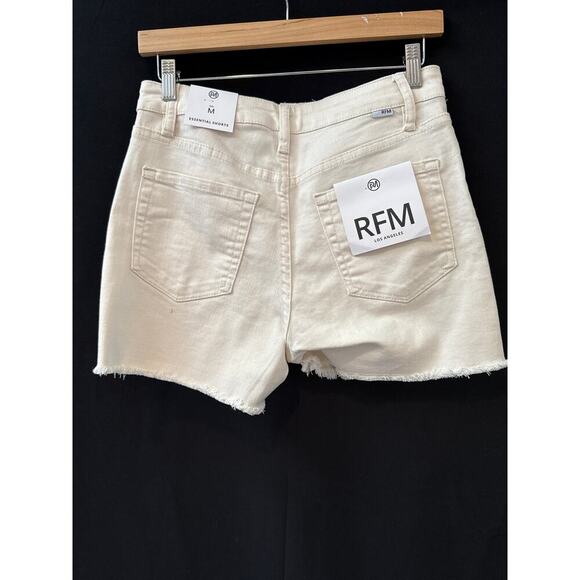 Women’s RFM Essential White Jean Shorts Sz M - Picture 3 of 3